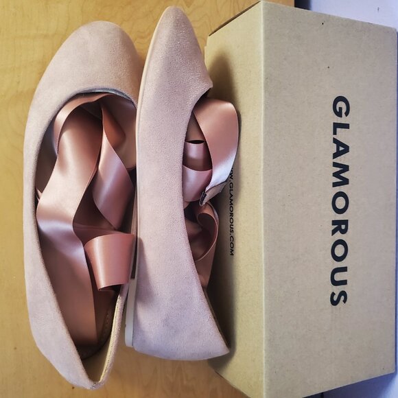 Women's size 8 Ballerina Flats by Glamorous in Pink/Nude - Picture 2 of 8